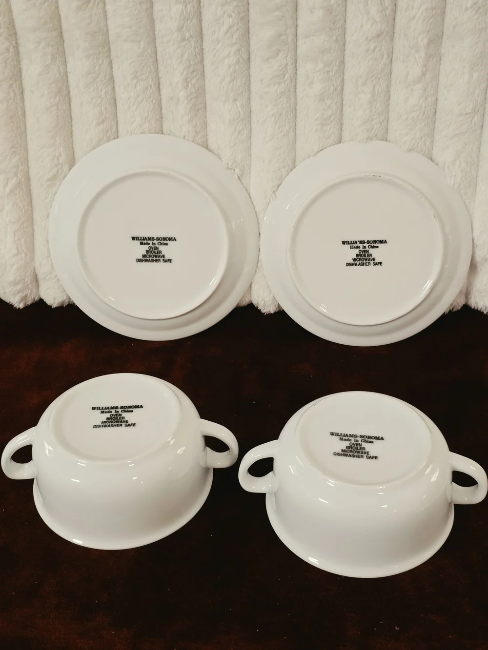 Williams-Sonoma Everyday White Handled Soup Bowls & Saucers Set (4 Pieces)